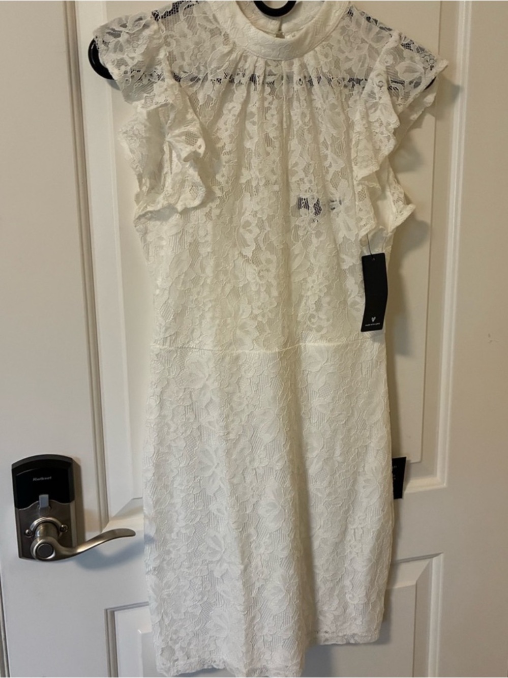 Lulu's Ivory Lace Overlay Midi Dress